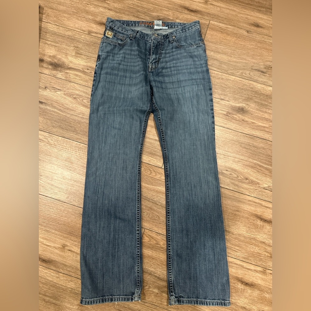 Cinch Ian 32x34 Men’s Bootcut Jeans Medium Wash Western Denim Distressed